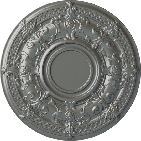 Ekena Millwork Dauphine Ceiling Medallion (Fits Canopies up to 13 1/4"), Hand-Painted Silver, 33 7/8"OD x 1 3/8"P CM33DASLS